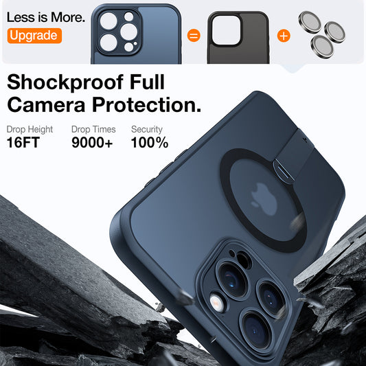 MagSafe Hülle für Apple iPhone 16 Pro, Torras, Pstand Spin, Schwarz