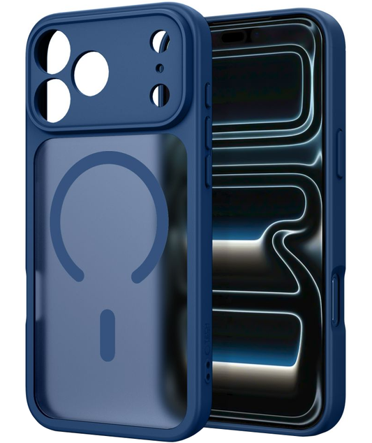 Coque MagSafe pour Apple iPhone 18 Pro Max / 17 Pro Max, Tech-Protect, BasicMag, Bleu Marine Mat