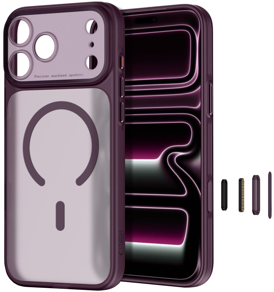 Coque MagSafe pour Apple iPhone 18 Pro / 17 Pro, Tech-Protect, MagPrime CC, Bordeaux Mat
