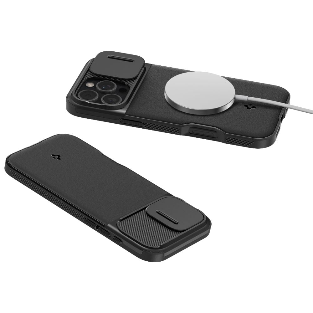 Coque MagSafe pour Apple iPhone 16 Pro, Spigen, OPTIK ARMOR, Noir ACS08149
