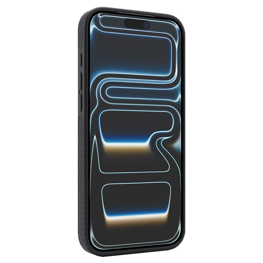 Coque MagSafe pour Apple iPhone 17 Pro Max, OEM, Anneau Métallique en Carbone, Noire