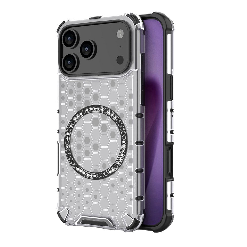 Coque MagSafe pour Apple iPhone 17 Pro Max, Techsuit, HoneyComb Shield, Blanche