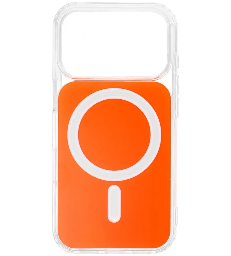 Coque MagSafe pour Apple iPhone 17e / 16e, OEM, Clear Fusion Mag Cover, Orange