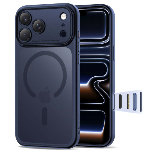 MagSafe Hülle für Apple iPhone 17 Pro Max, Tech-Protect, MagPeak, Mattes Marineblau