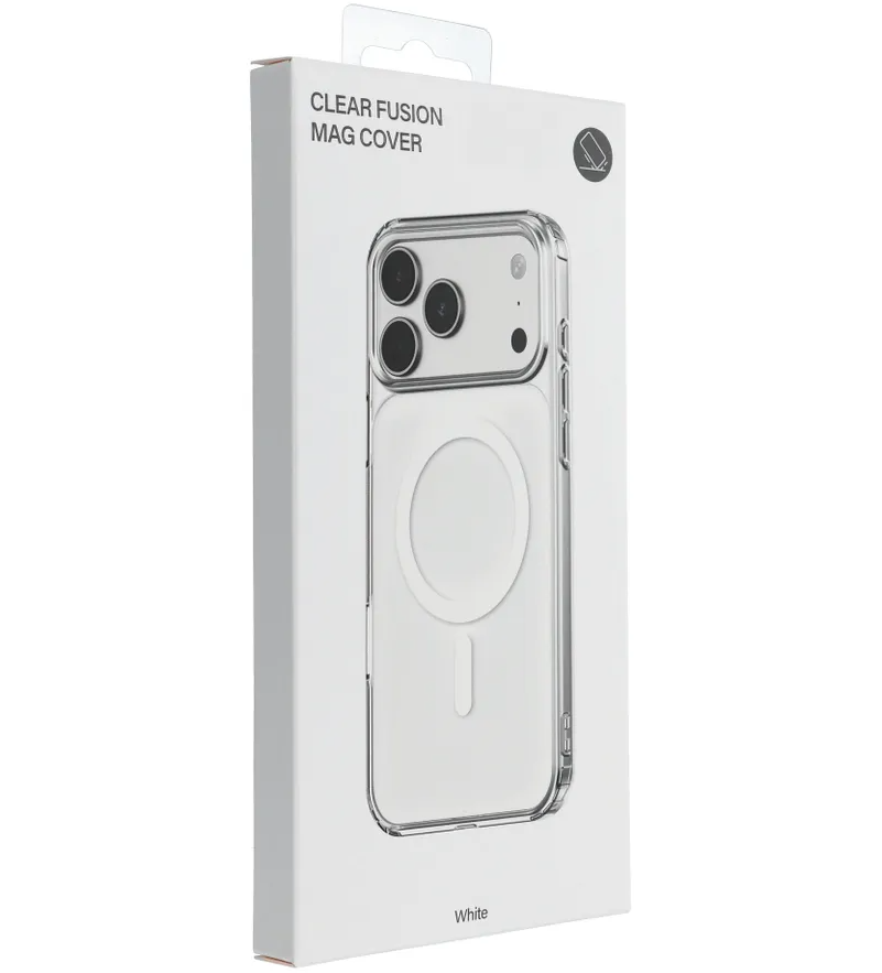 Coque MagSafe pour Apple iPhone 17e / 16e, OEM, Clear Fusion Mag Cover, Blanche