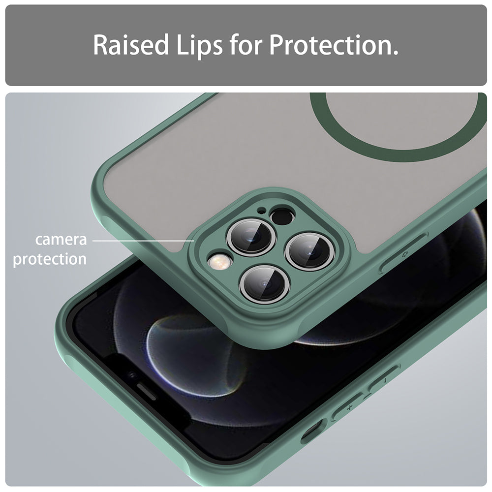 Coque MagSafe pour Apple iPhone 12 Pro Max, Techsuit, HaloFrost II, Vert