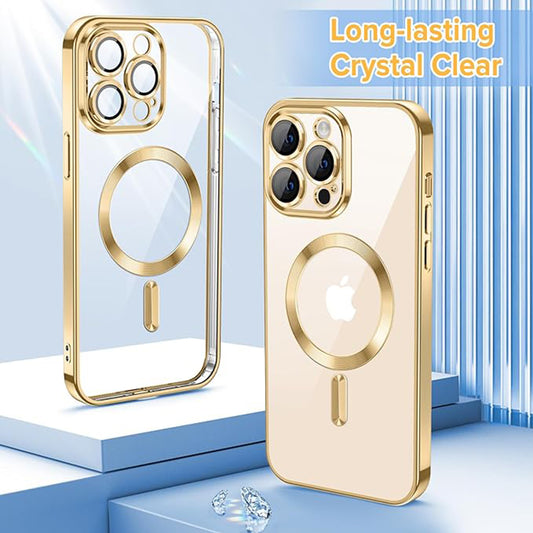 Coque MagSafe pour Apple iPhone 12 Pro Max, Techsuit, Luxury Crystal, Dorée