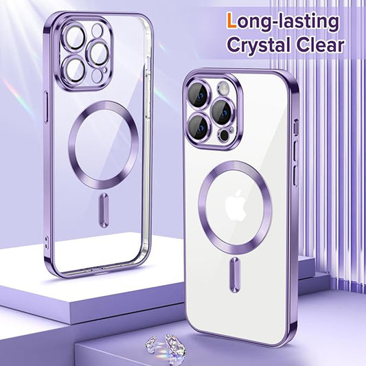 Coque MagSafe pour Apple iPhone 12 Pro Max, Techsuit, Luxury Crystal, Violet Clair