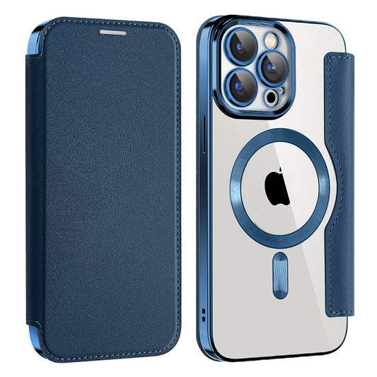 Coque MagSafe pour Apple iPhone 12 Pro Max, Techsuit, SmartMag Book, Bleue