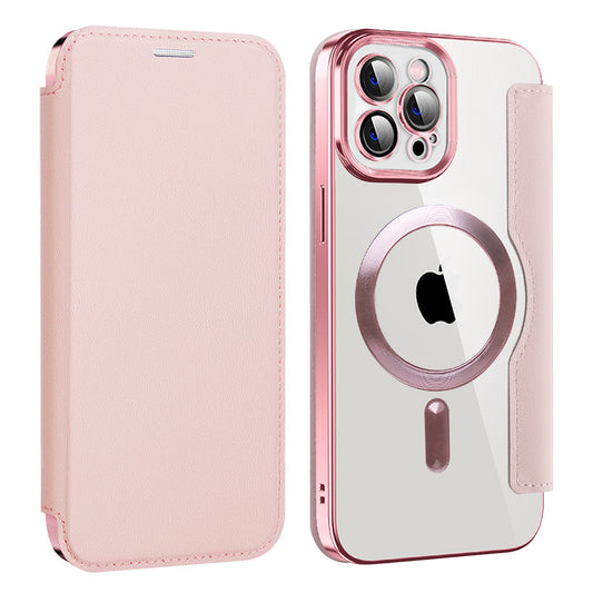 Coque MagSafe pour Apple iPhone 12 Pro Max, Techsuit, SmartMag Book, Rose