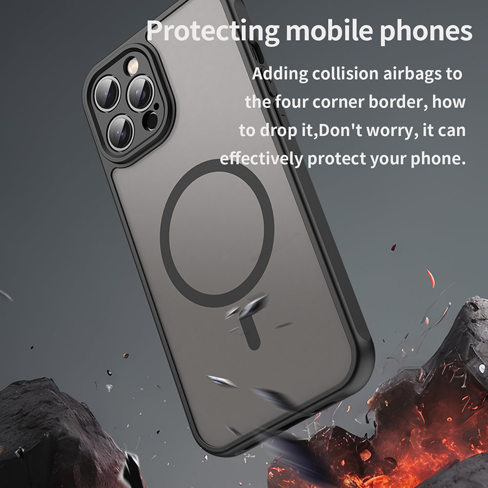 Coque MagSafe pour Apple iPhone 12 Pro, Techsuit, HaloFrost II, Noire