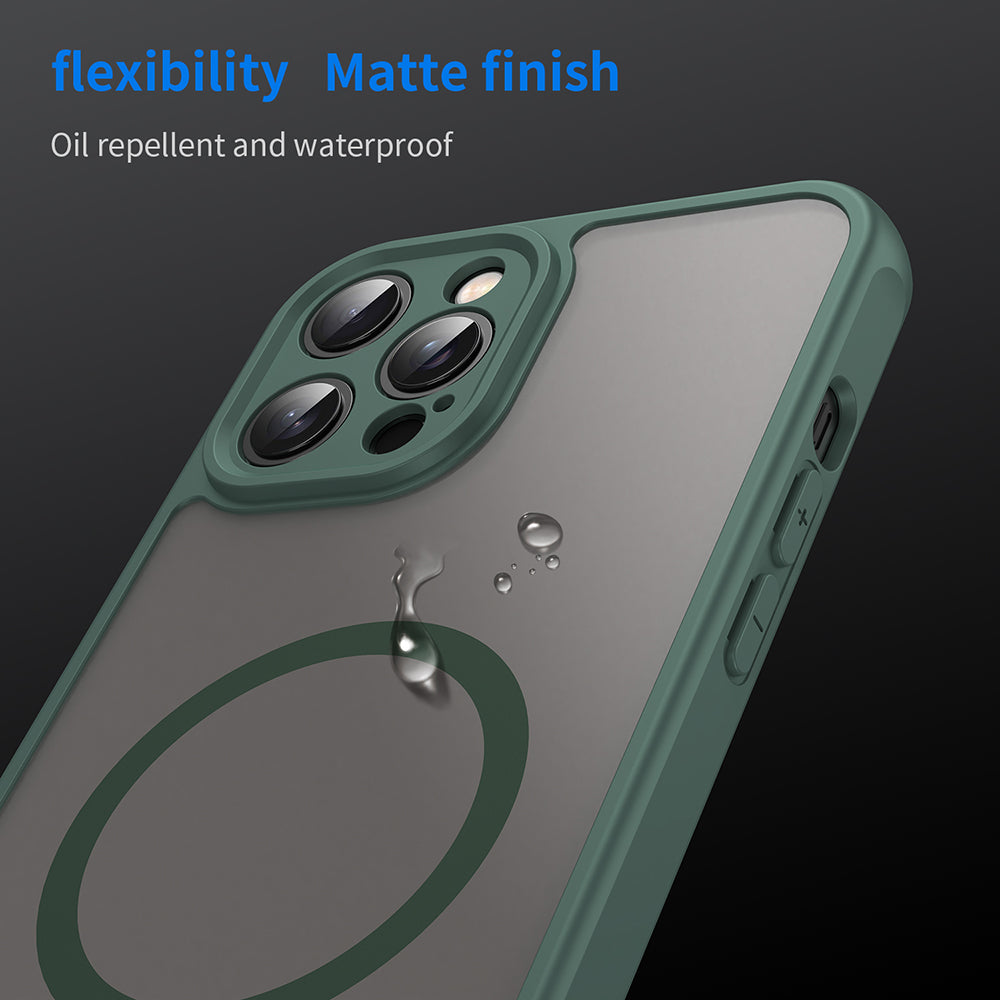 Coque MagSafe pour Apple iPhone 12 Pro, Techsuit, HaloFrost II, Vert