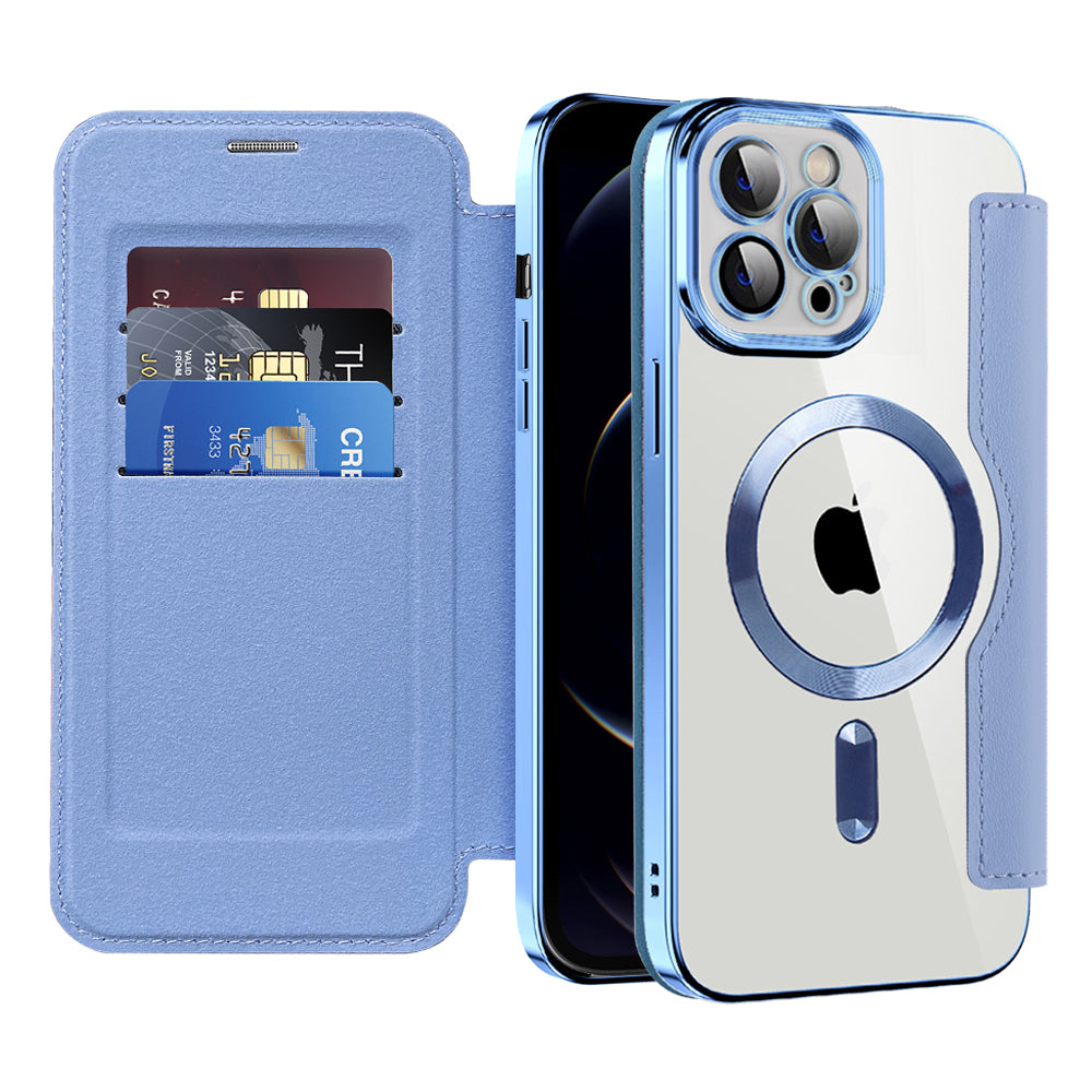 Coque MagSafe pour Apple iPhone 12 Pro, Techsuit, SmartMag Book, Bleu