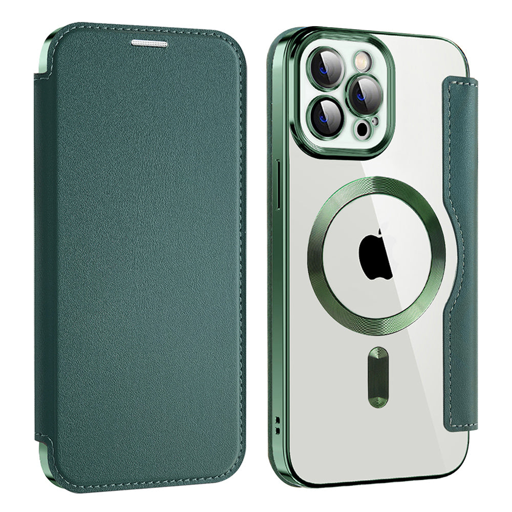 Coque MagSafe pour Apple iPhone 12 Pro, Techsuit, SmartMag Book, Vert
