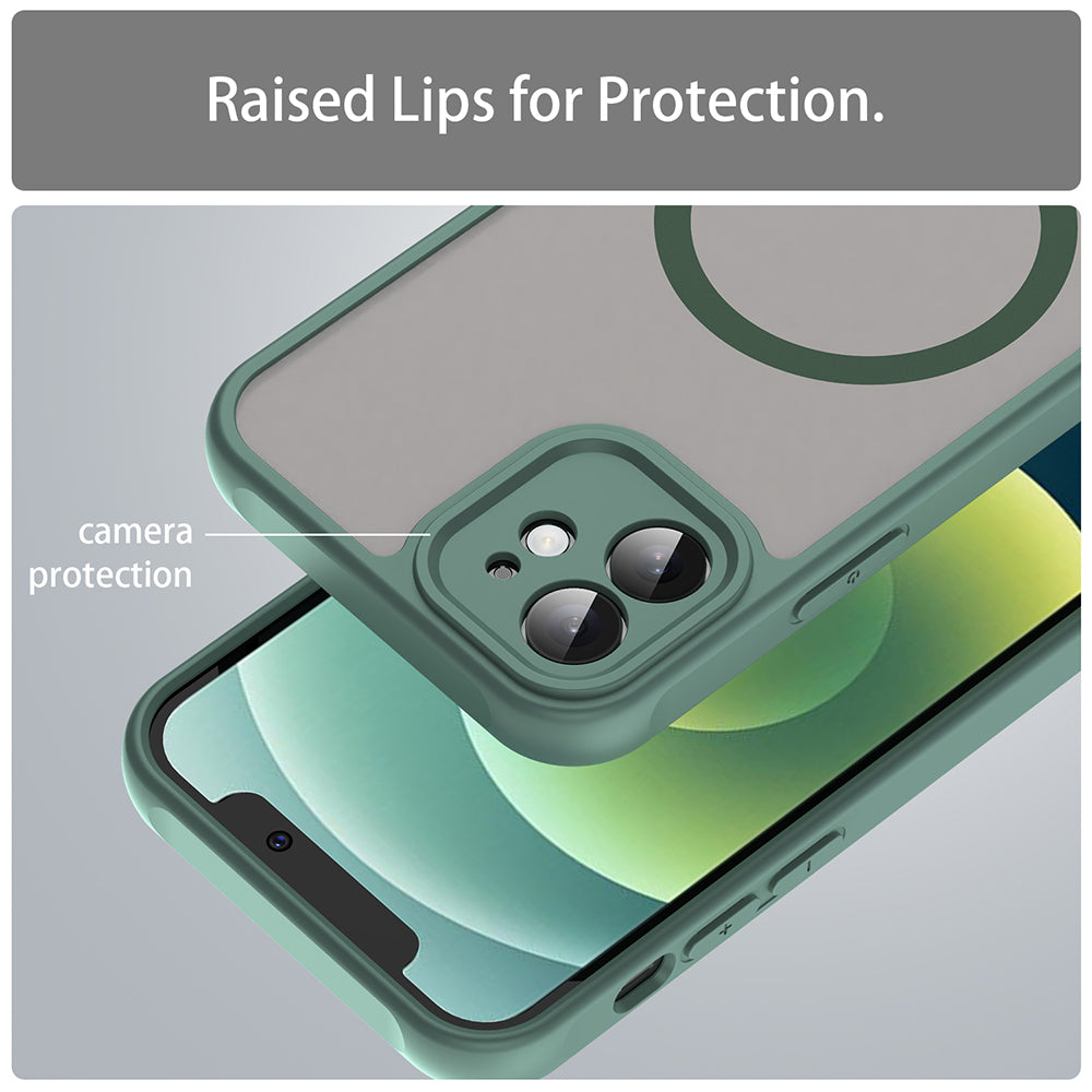 Coque MagSafe pour Apple iPhone 12, Techsuit, HaloFrost II, Vert