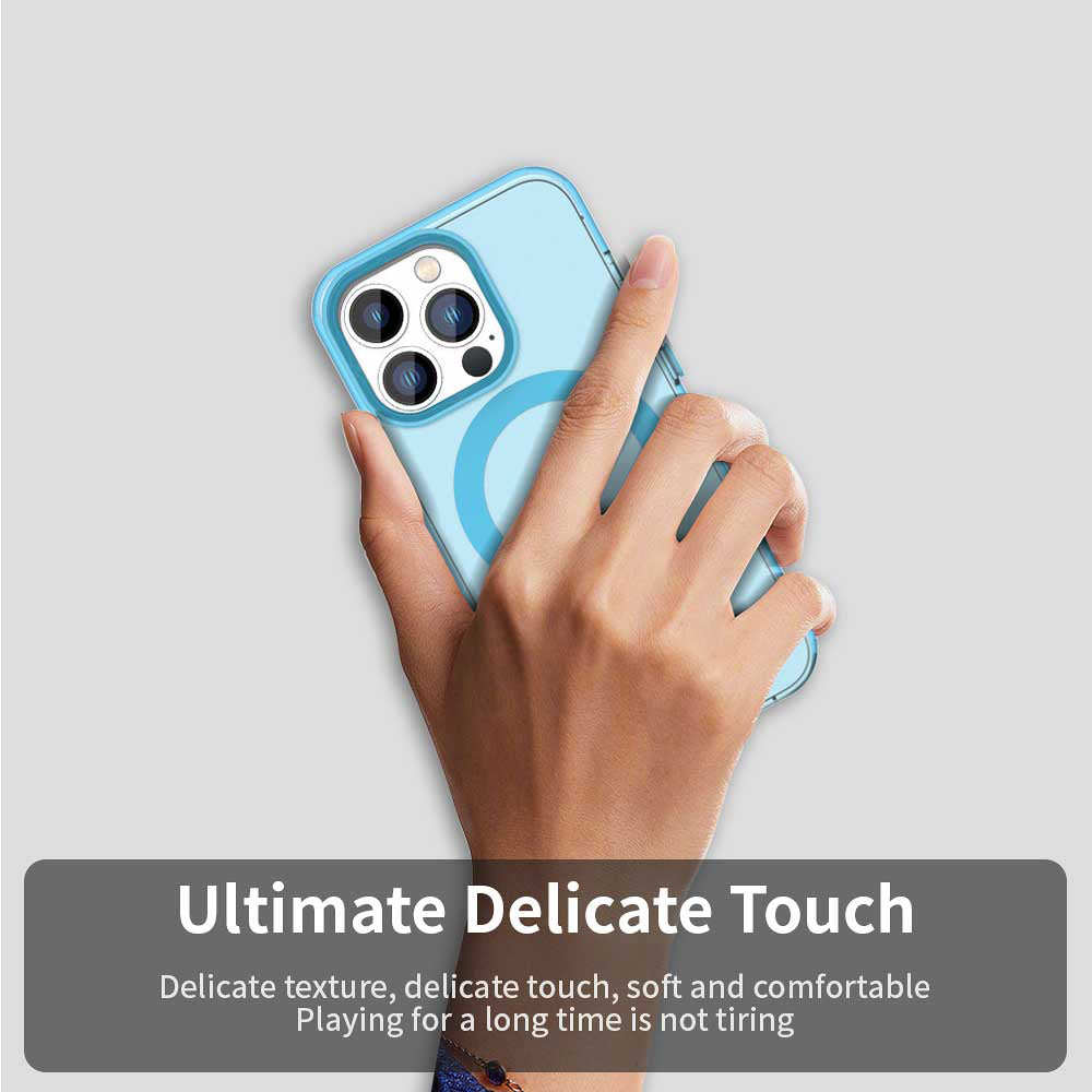 Coque MagSafe pour Apple iPhone 13 Pro Max, Techsuit, CandyCase, Bleue