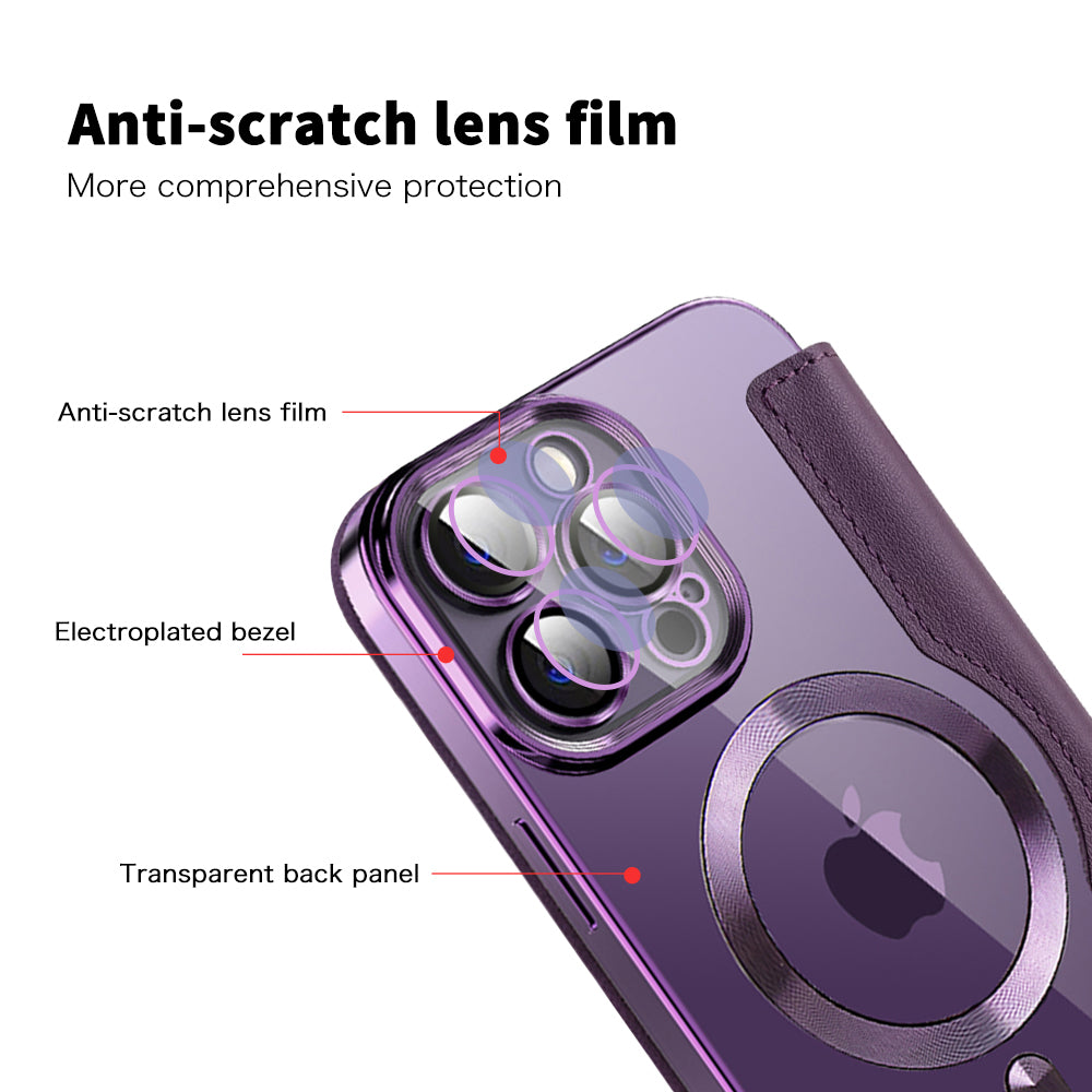 Coque MagSafe pour Apple iPhone 13 Pro Max, Techsuit, SmartMag Book, Violet