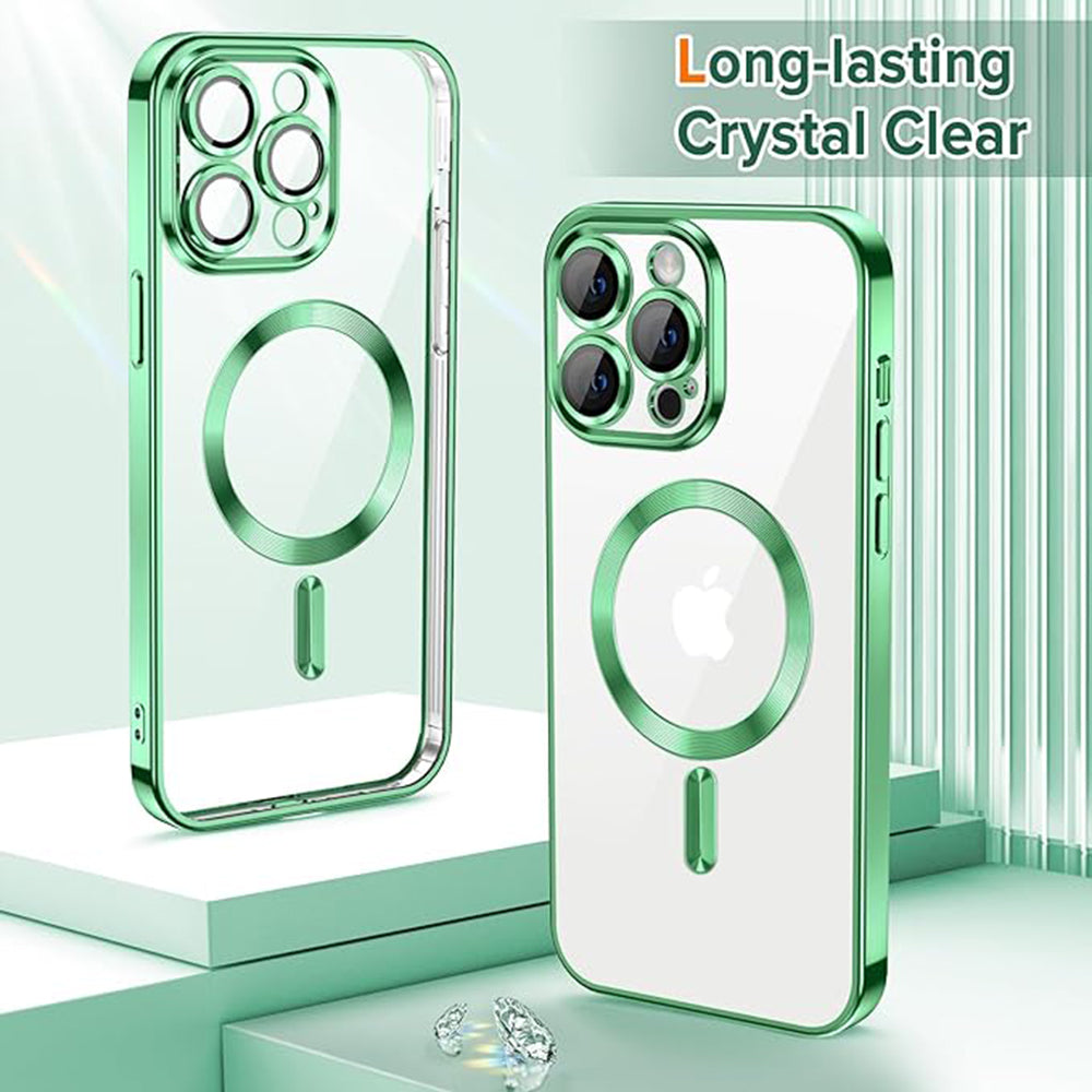 Coque MagSafe pour Apple iPhone 13 Pro, Techsuit, Luxury Crystal, Vert Clair