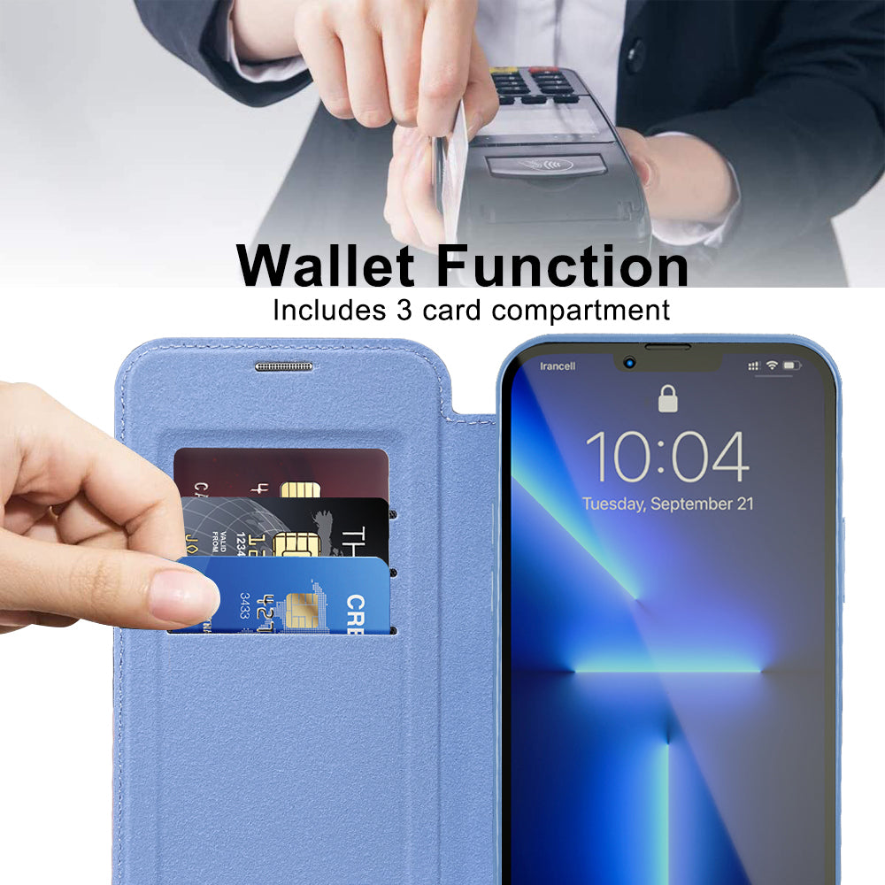 Coque MagSafe pour Apple iPhone 13 Pro, Techsuit, SmartMag Book, Bleu