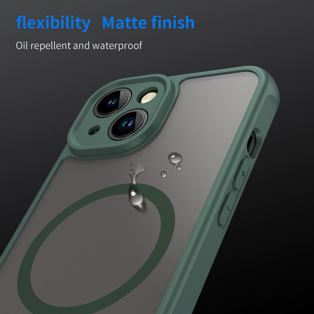 Coque MagSafe pour Apple iPhone 13, Techsuit, HaloFrost II, Vert