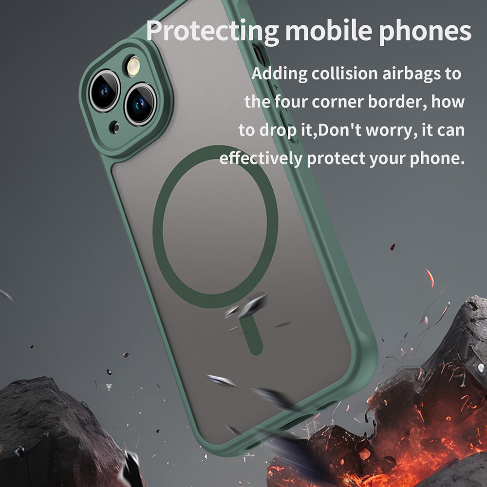 Coque MagSafe pour Apple iPhone 13, Techsuit, HaloFrost II, Vert