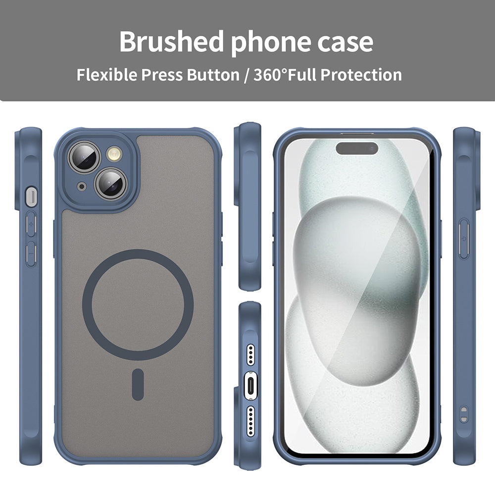Coque MagSafe pour Apple iPhone 14 Plus, Techsuit, HaloFrost II, Bleu marine