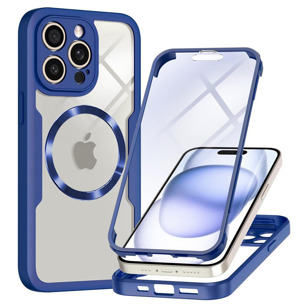 Coque MagSafe pour Apple iPhone 14 Pro Max, Techsuit, ColorVerse 360, Bleue