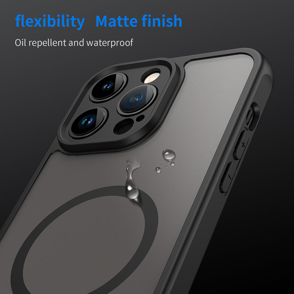 Coque MagSafe pour Apple iPhone 14 Pro Max, Techsuit, HaloFrost II, Noire
