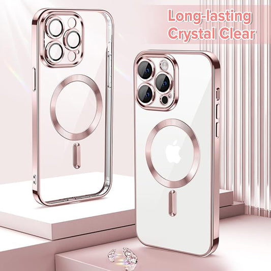 Coque MagSafe pour Apple iPhone 14 Pro Max, Techsuit, Luxury Crystal, Rose