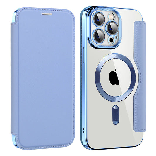MagSafe Case for Apple iPhone 14 Pro Max, Techsuit, SmartMag Book, Blue