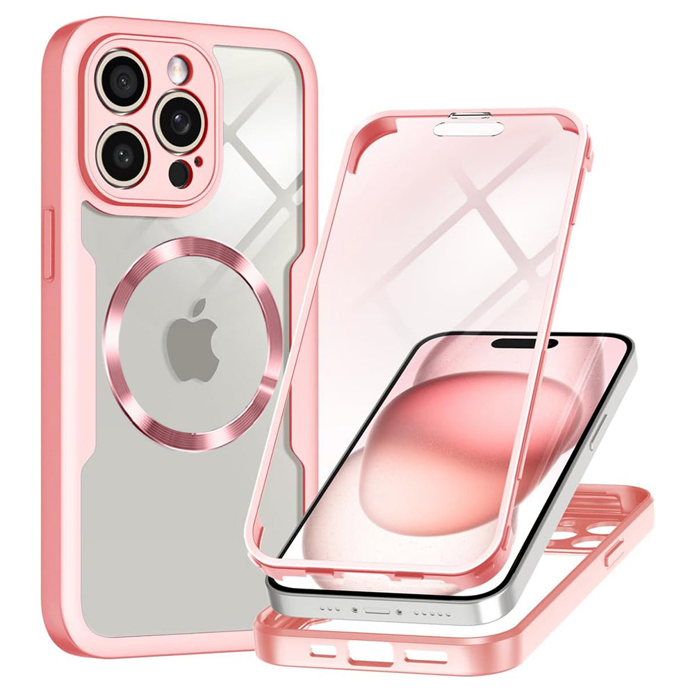 Coque MagSafe pour Apple iPhone 14 Pro, Techsuit, ColorVerse 360, Rose