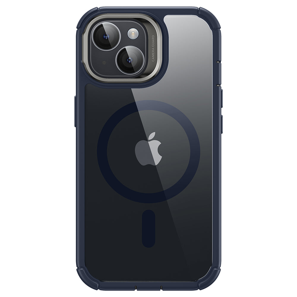 MagSafe Case for Apple iPhone 15 Plus, ESR, Armor Tough Kickstand, Navy Transparent