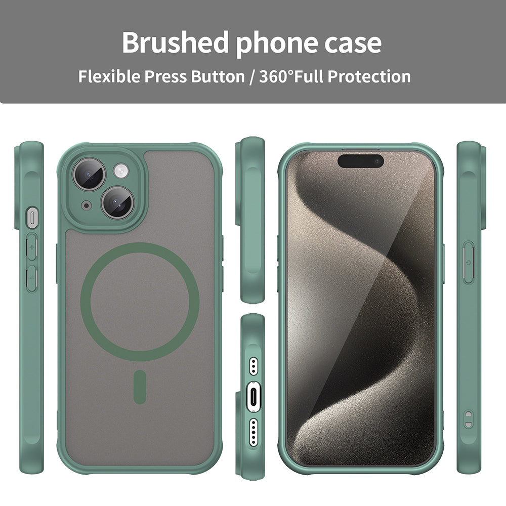 Coque MagSafe pour Apple iPhone 15 Plus, Techsuit, HaloFrost II, Vert