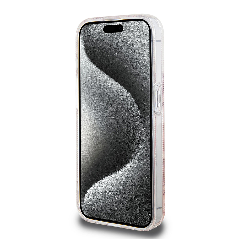 Étui MagSafe pour Apple iPhone 15 Pro, Guess, IML Gcube, Rose