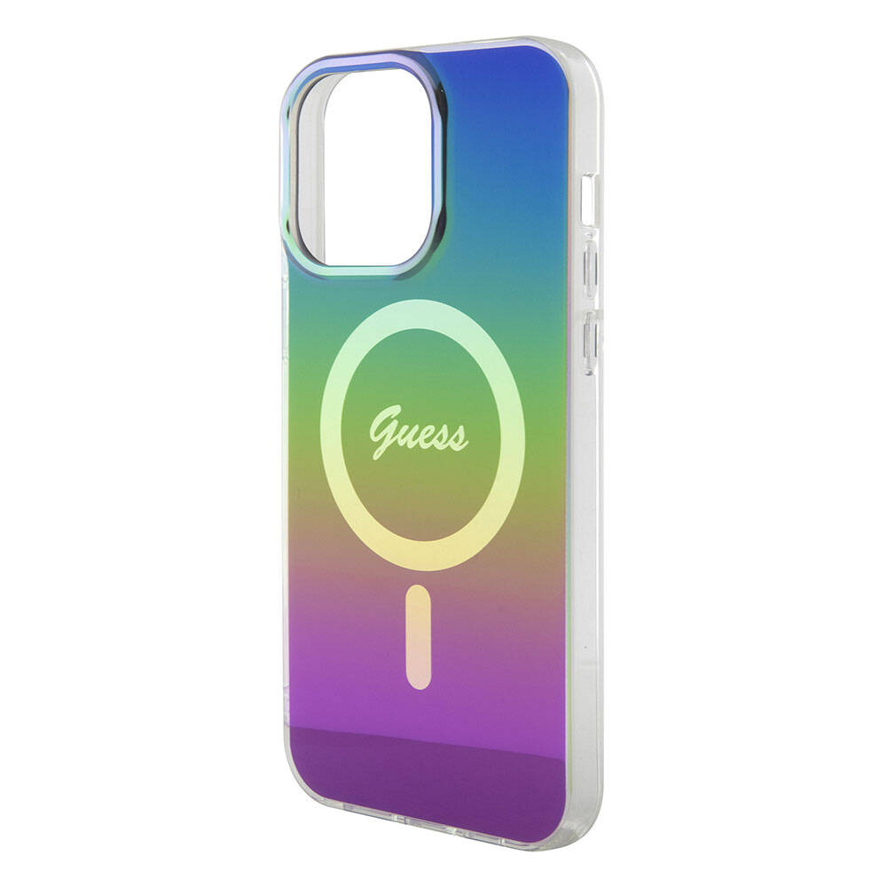 Coque MagSafe pour Apple iPhone 15 Pro, Guess, IML Iridescent, Multicolore