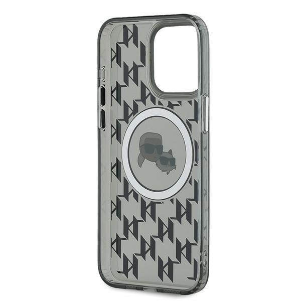 MagSafe Case for Apple iPhone 15 Pro, Karl Lagerfeld, IML Monogram Karl & Choupette's Heads, Black