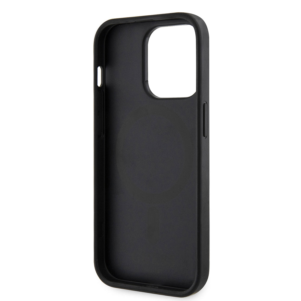 MagSafe Hülle für Apple iPhone 15 Pro Max, Guess, 4G Printed Stripes, Schwarz