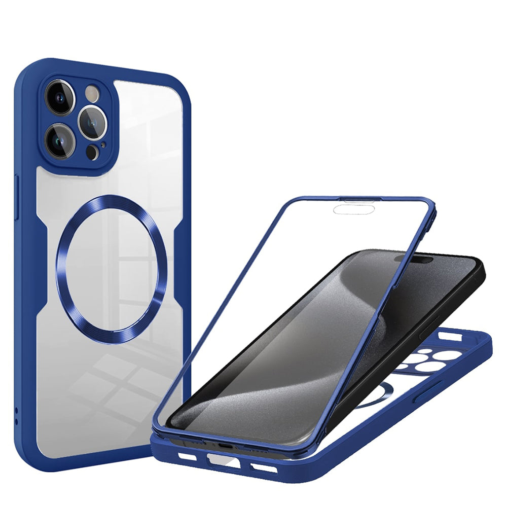 Coque MagSafe pour Apple iPhone 15 Pro Max, Techsuit, ColorVerse 360, Bleue