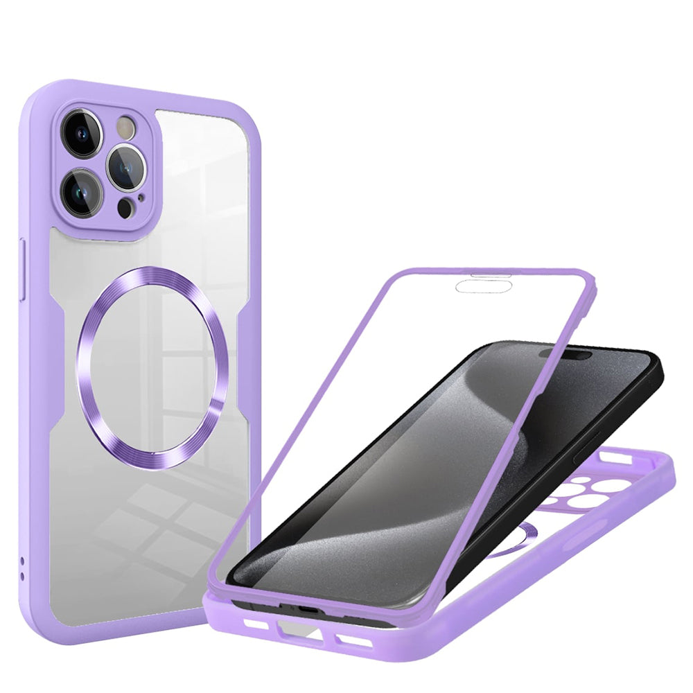 Coque MagSafe pour Apple iPhone 15 Pro Max, Techsuit, ColorVerse 360, Violet