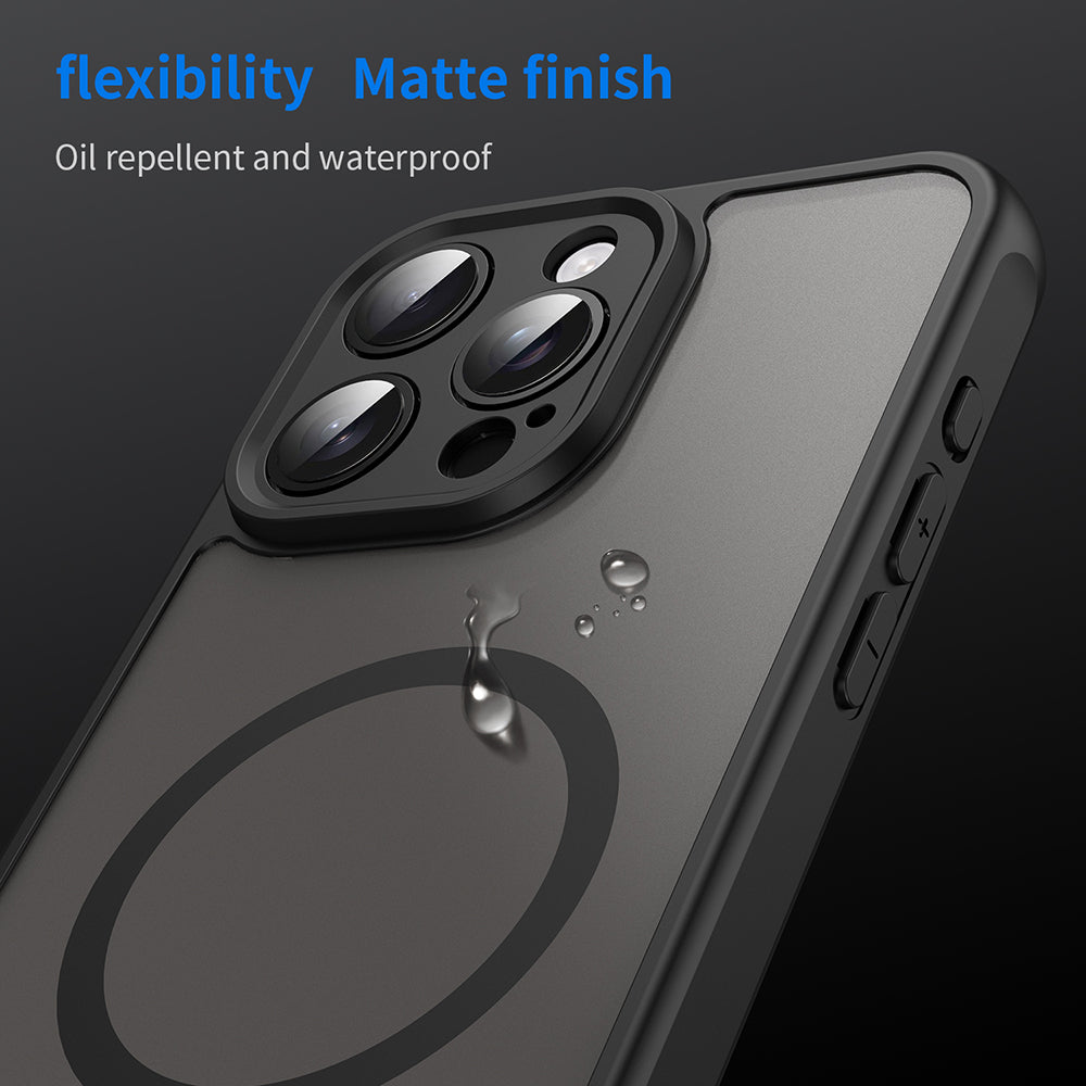 Coque MagSafe pour Apple iPhone 15 Pro Max, Techsuit, HaloFrost II, Noire
