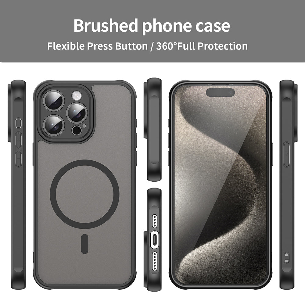Coque MagSafe pour Apple iPhone 15 Pro, Techsuit, HaloFrost II, Noire