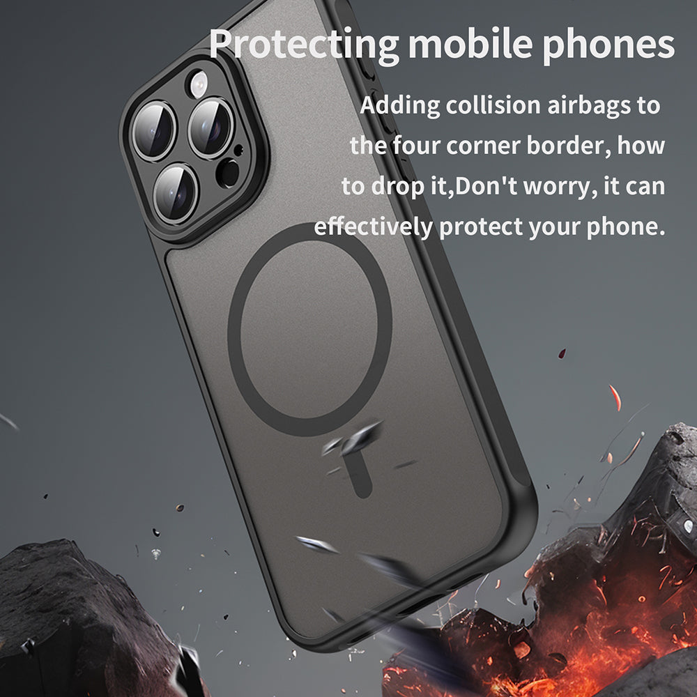 Coque MagSafe pour Apple iPhone 15 Pro, Techsuit, HaloFrost II, Noire