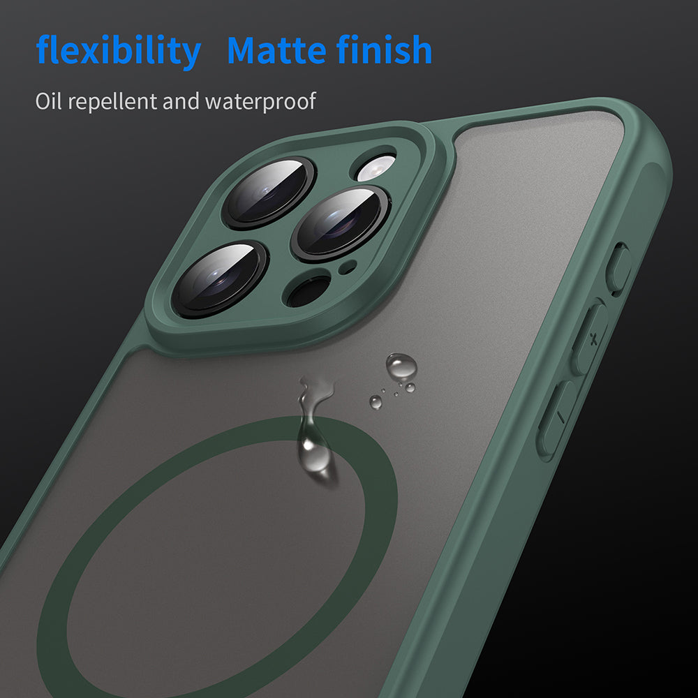 Coque MagSafe pour Apple iPhone 15 Pro, Techsuit, HaloFrost II, Vert