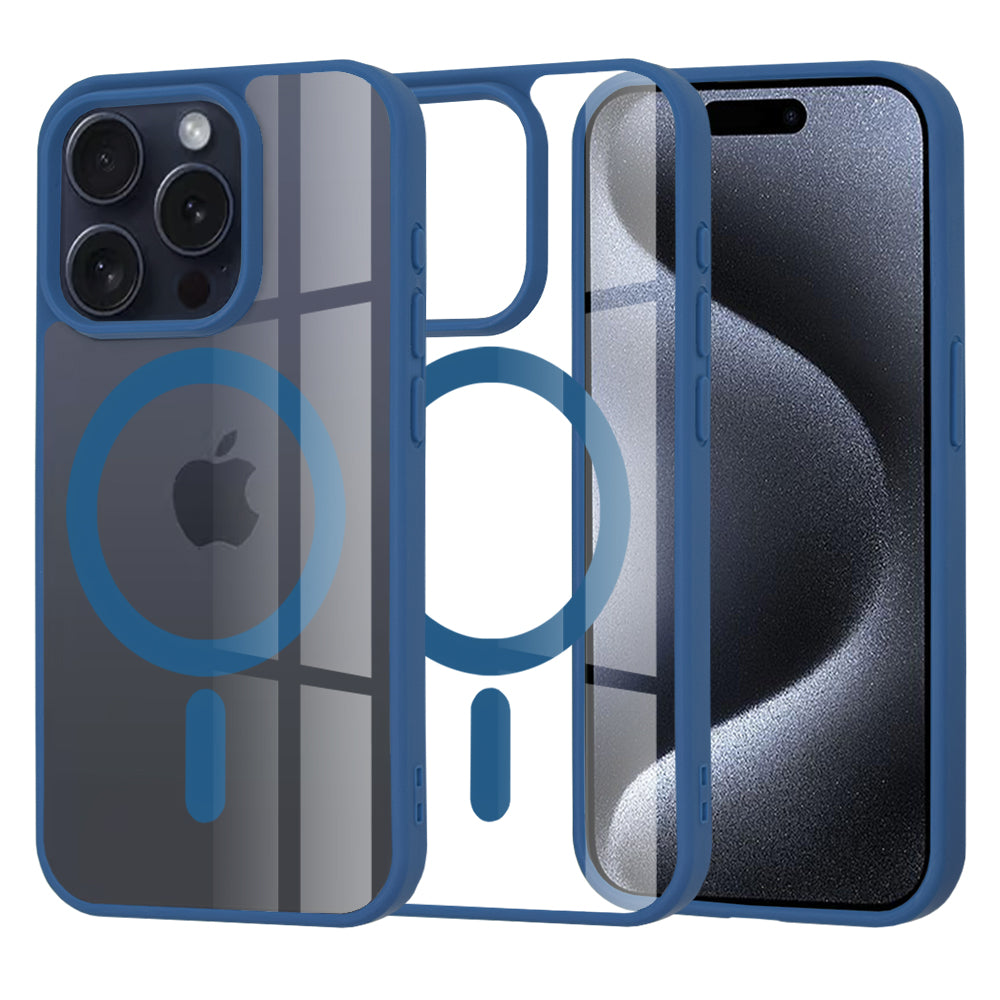 Coque MagSafe pour Apple iPhone 15 Pro, Techsuit, Pro, Bleue