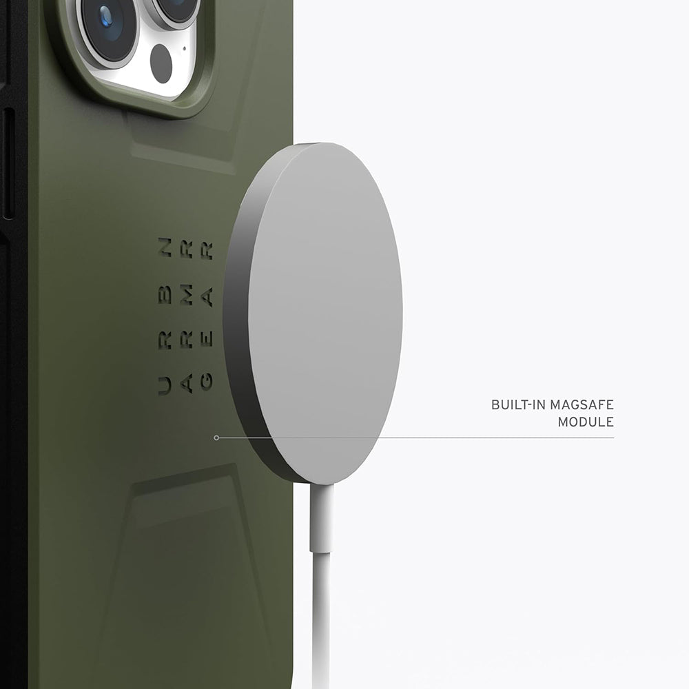 MagSafe-Hülle für Apple iPhone 15 Pro, Urban Armor Gear, Civilian, Grün