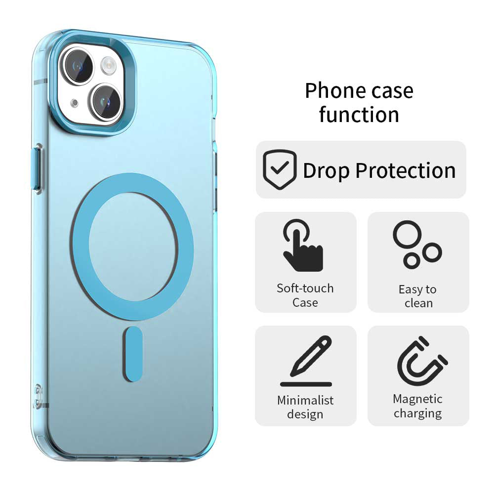 Coque MagSafe pour Apple iPhone 15, Techsuit, CandyCase, Bleue