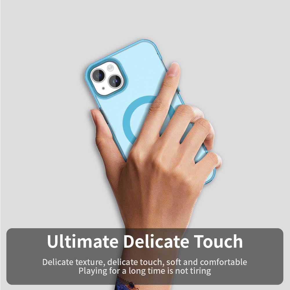 Coque MagSafe pour Apple iPhone 15, Techsuit, CandyCase, Bleue