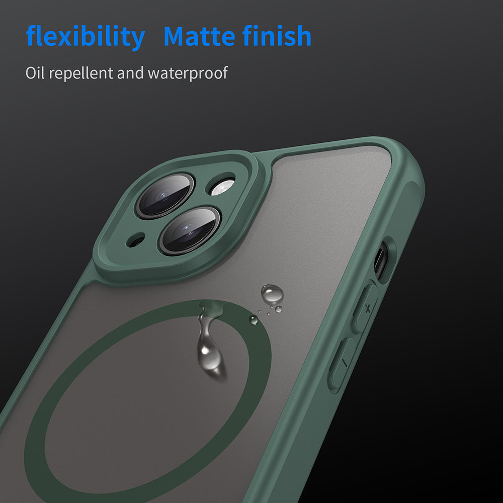 Coque MagSafe pour Apple iPhone 15, Techsuit, HaloFrost II, Vert