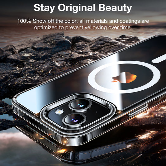 Coque MagSafe pour Apple iPhone 15, Torras, Diamond, Transparente