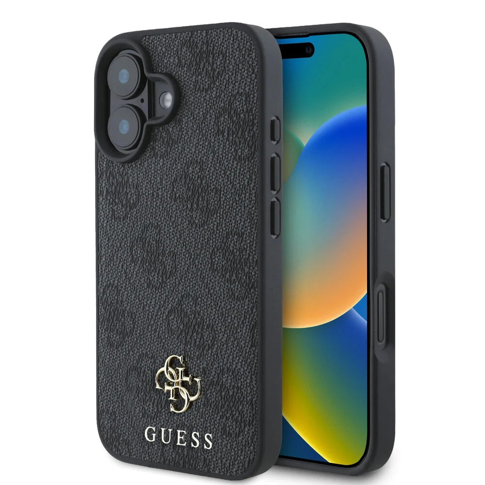 Housse MagSafe pour Apple iPhone 16, Guess, 4G Classic, Noire